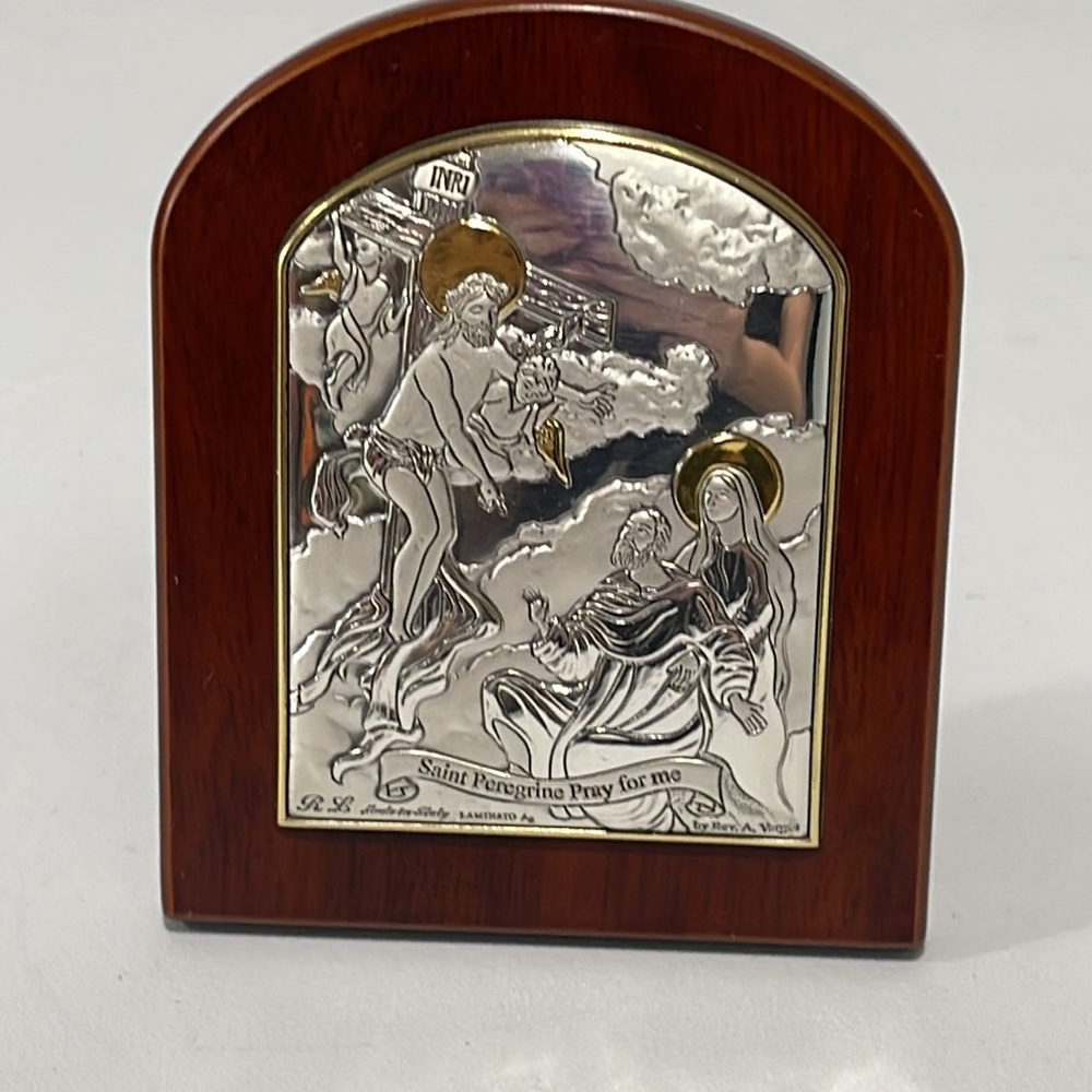 RL Argenti Collection Icon of St. Peregrine small made in Italy catholic